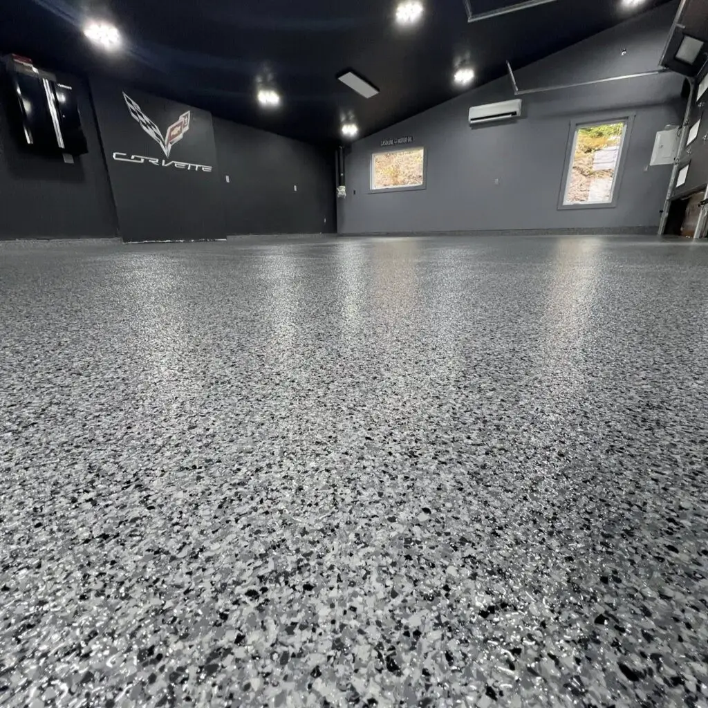 Commercial epoxy flooring in a professional interior