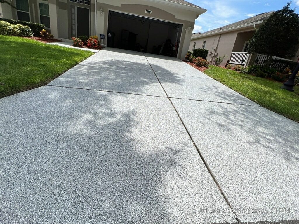 Epoxy floor in finished garage