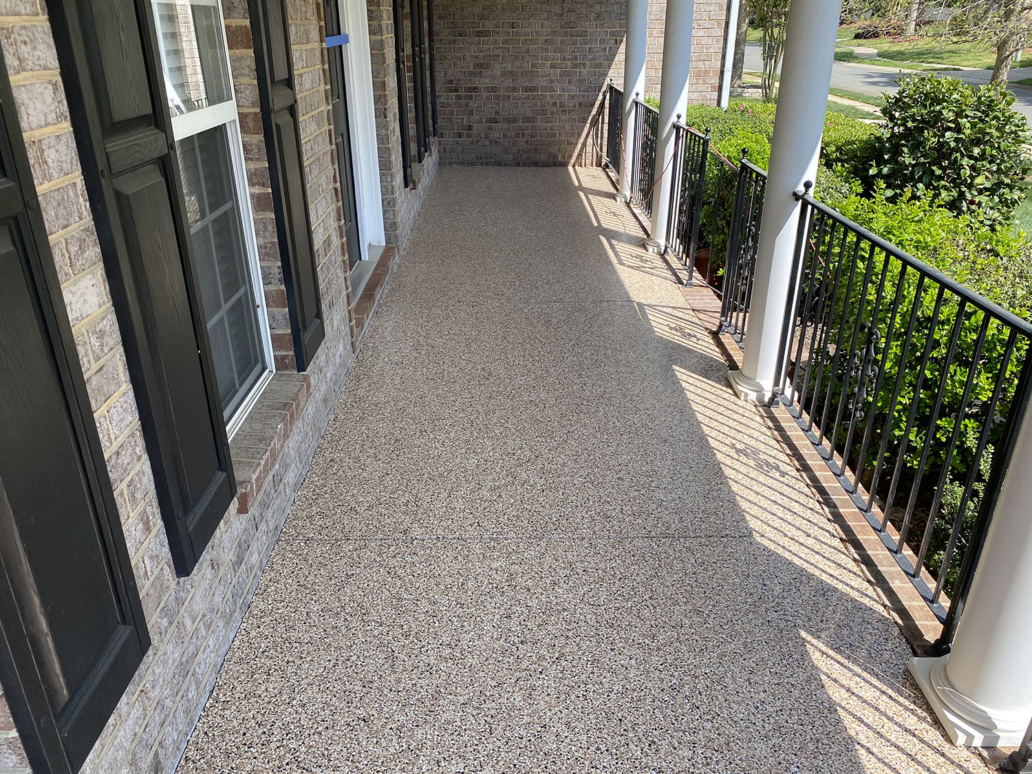 Concrete coating surface preparation and finish