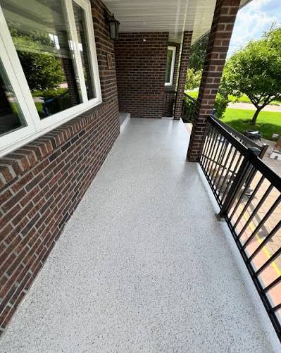 Glossy metallic epoxy garage floor project