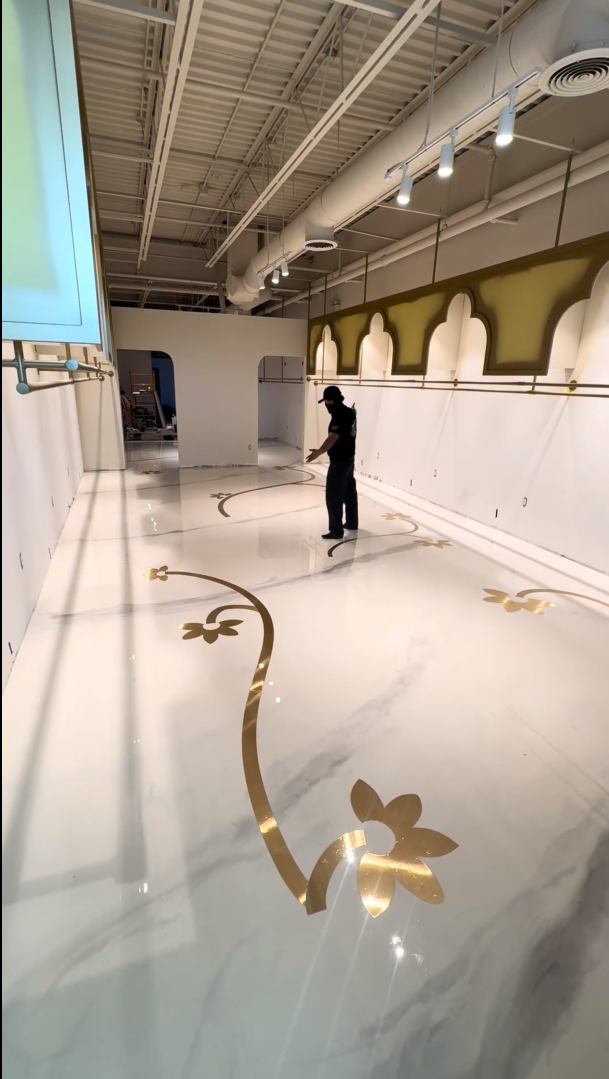 Metallic epoxy flooring service in Toronto GTA